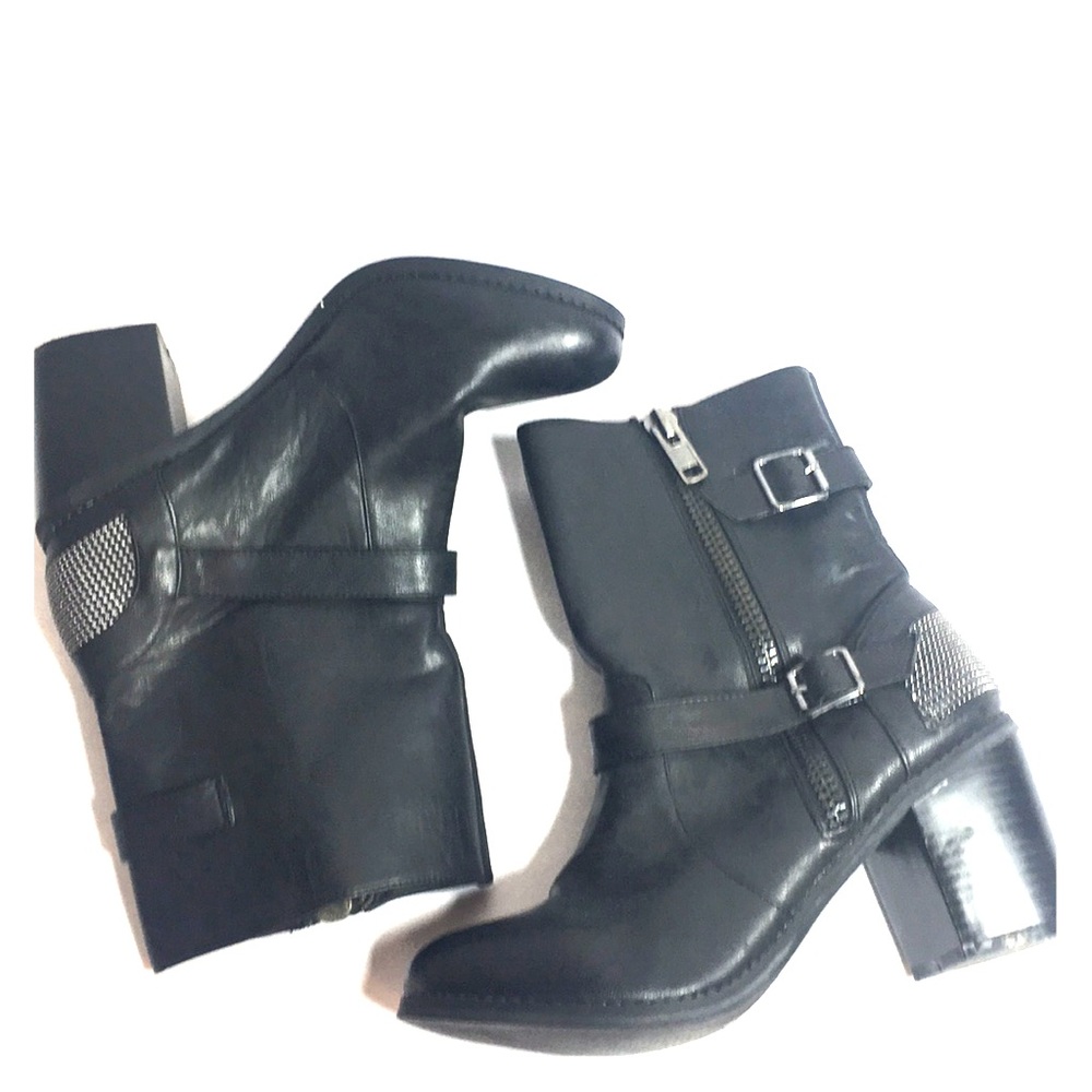 Torrid black bedazzled boots with side zippers